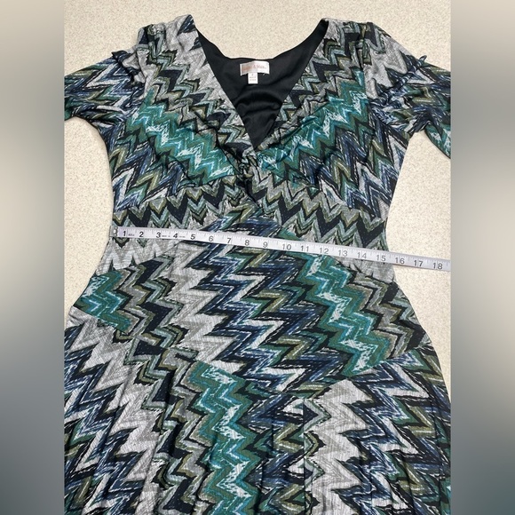 Monroe & Main Dress Zig Zag Long Sleeve Maxi Length Size 8 - Picture 13 of 13